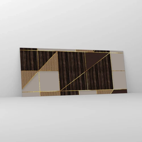 Glass picture - Mosaic of Brown and Gold - 100x40 cm