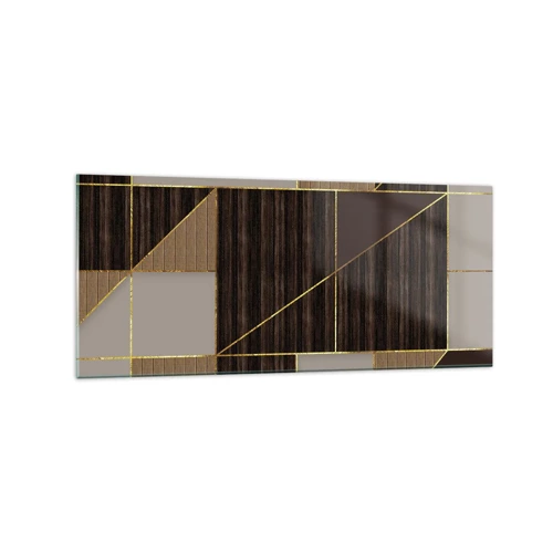 Glass picture - Mosaic of Brown and Gold - 120x50 cm
