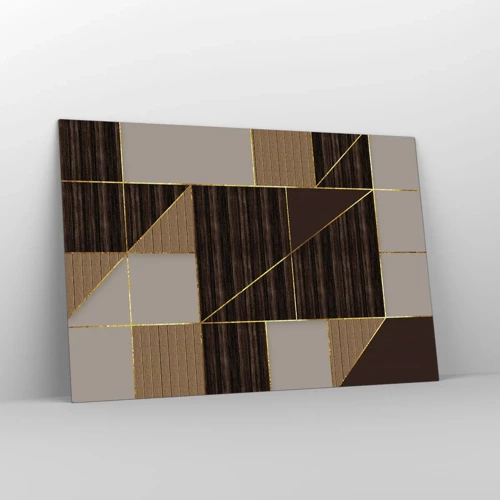 Glass picture - Mosaic of Brown and Gold - 120x80 cm