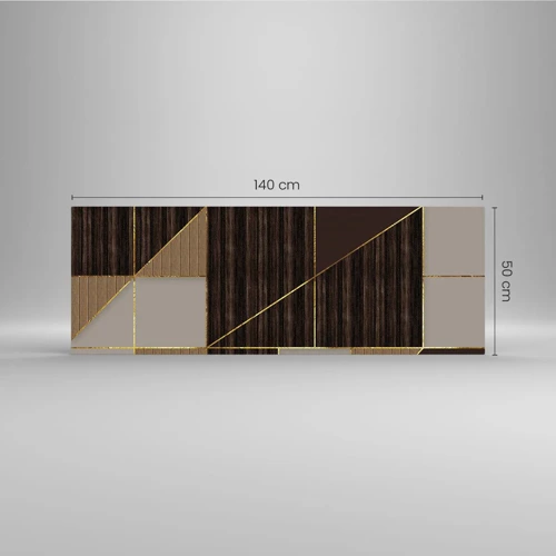 Glass picture - Mosaic of Brown and Gold - 140x50 cm