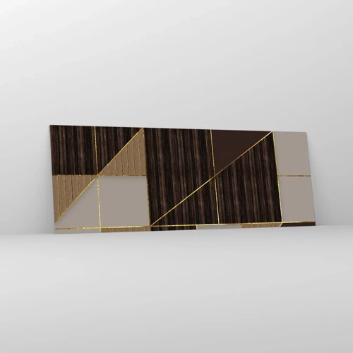Glass picture - Mosaic of Brown and Gold - 140x50 cm