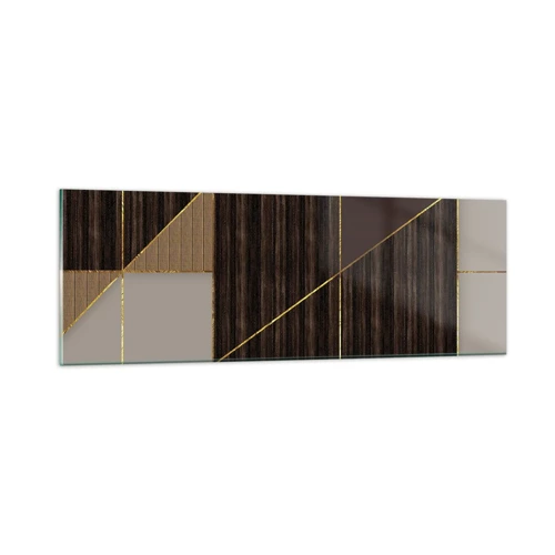 Glass picture - Mosaic of Brown and Gold - 90x30 cm