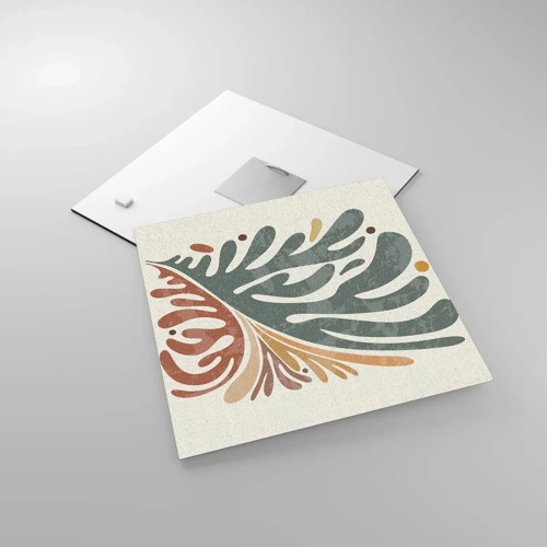 Glass picture - Multicolour Leaf - 30x30 cm
