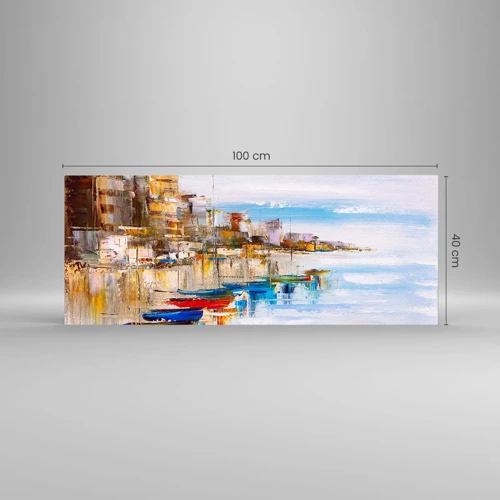 Glass picture - Multicolour Town Marina - 100x40 cm