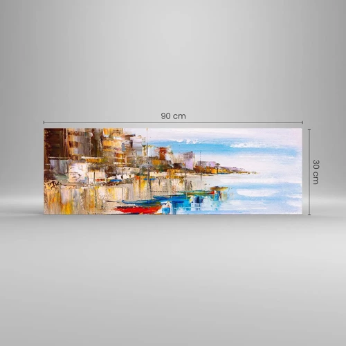 Glass picture - Multicolour Town Marina - 90x30 cm