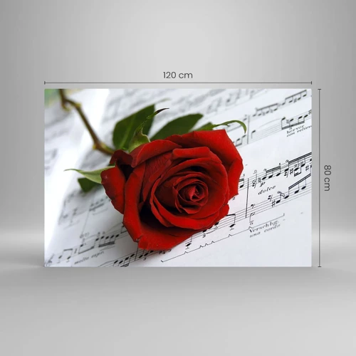 Glass picture - Music of Feelings in Scarlet - 120x80 cm