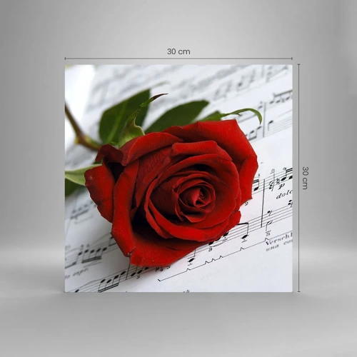 Glass picture - Music of Feelings in Scarlet - 30x30 cm