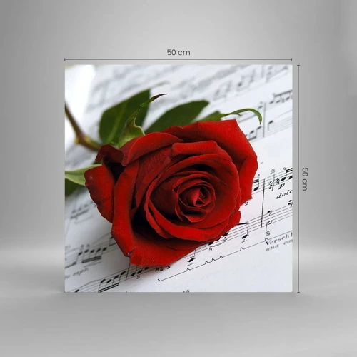 Glass picture - Music of Feelings in Scarlet - 50x50 cm