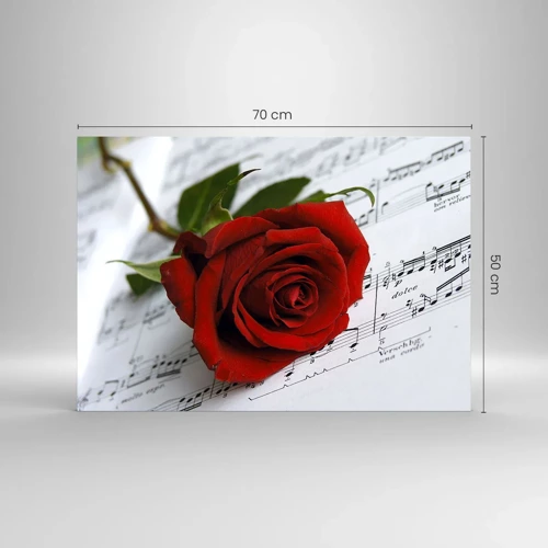 Glass picture - Music of Feelings in Scarlet - 70x50 cm