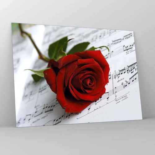 Glass picture - Music of Feelings in Scarlet - 70x50 cm