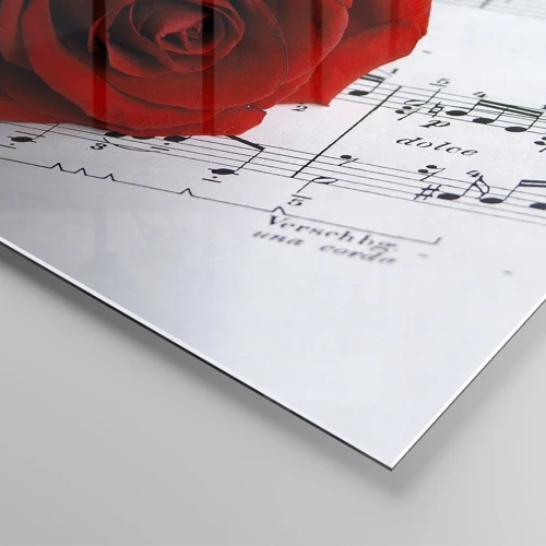 Glass picture - Music of Feelings in Scarlet - 90x30 cm