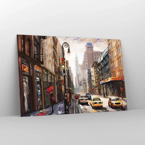 Glass picture - New York - Colourful in Rain - 120x80 cm
