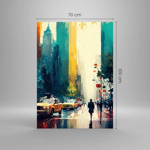 Glass picture - New York - Even Rain Is Colourful - 70x100 cm
