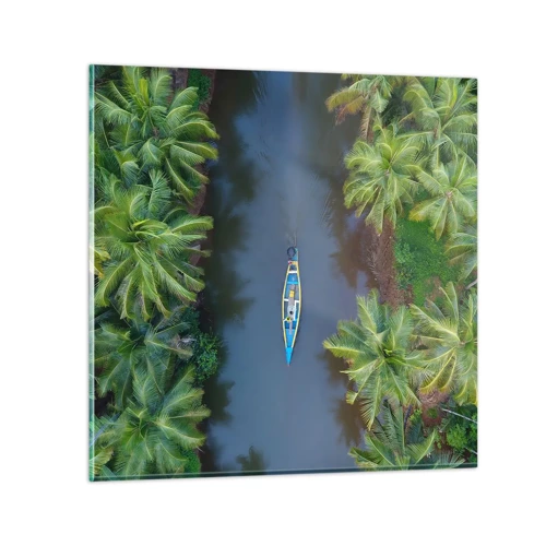 Glass picture - On Tropical Trail - 40x40 cm