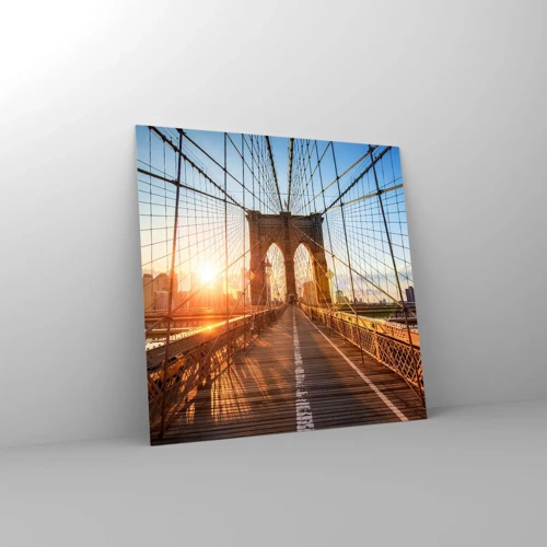 Glass picture - On a Golden Bridge - 70x70 cm