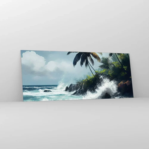 Glass picture - On a Tropical Shore - 100x40 cm