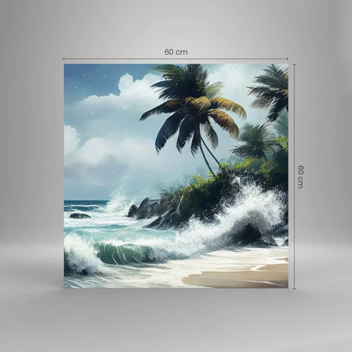 Glass picture - On a Tropical Shore - 60x60 cm