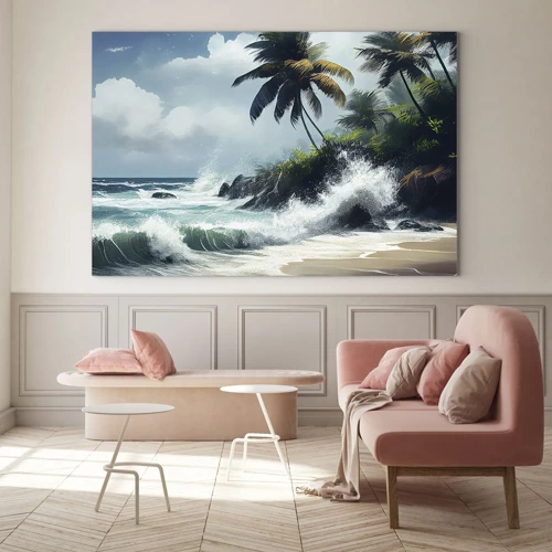 Glass picture - On a Tropical Shore - 70x50 cm