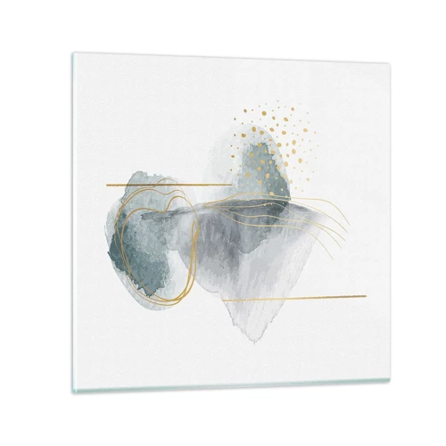 Glass picture - On the Relationships of Grey and Gold - 60x60 cm