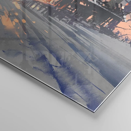 Glass picture - Only the Sun Drops by - 140x50 cm