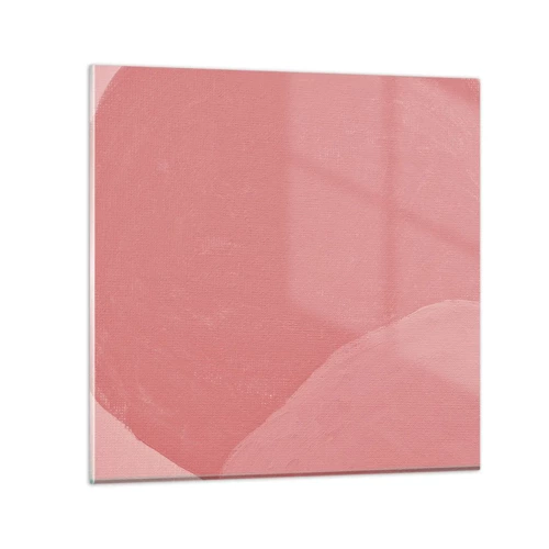 Glass picture - Organic Composition In Pink - 30x30 cm