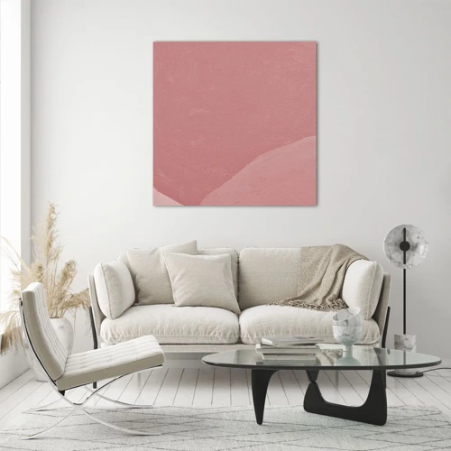 Glass picture - Organic Composition In Pink - 70x70 cm