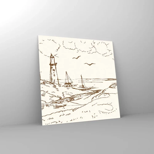 Glass picture - Outline of a Summer Postcard - 30x30 cm