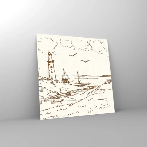 Glass picture - Outline of a Summer Postcard - 50x50 cm