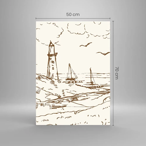 Glass picture - Outline of a Summer Postcard - 50x70 cm