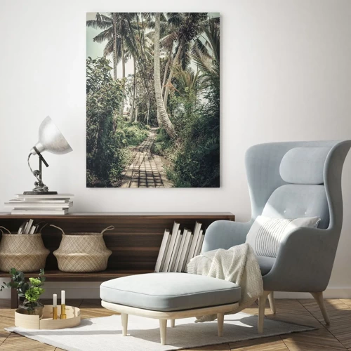 Glass picture - Palmtree Alley - 50x70 cm