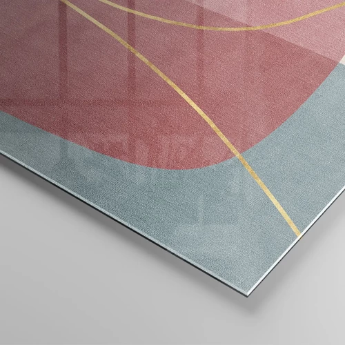 Glass picture - Pastel Composition with a Golden Note - 160x50 cm