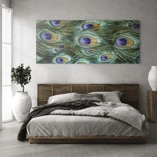 Glass picture - Peacock Eyes - 100x40 cm