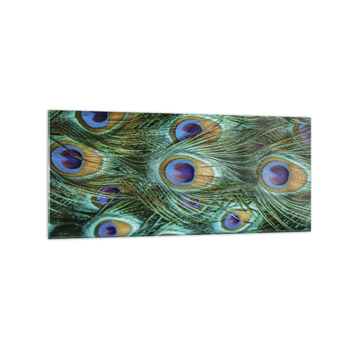 Glass picture - Peacock Eyes - 120x50 cm