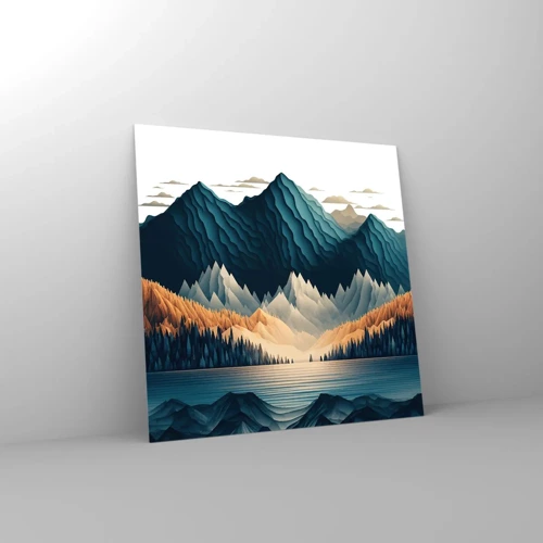 Glass picture - Perfect Mountain Landscape - 40x40 cm