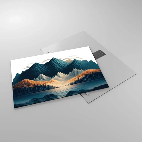 Glass picture - Perfect Mountain Landscape - 70x50 cm