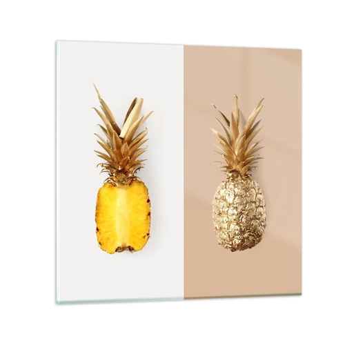 Glass picture - Pineapple for Us - 30x30 cm