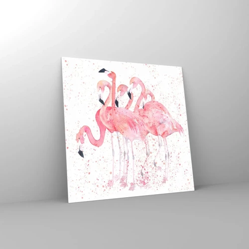 Glass picture - Pink Power - 70x70 cm