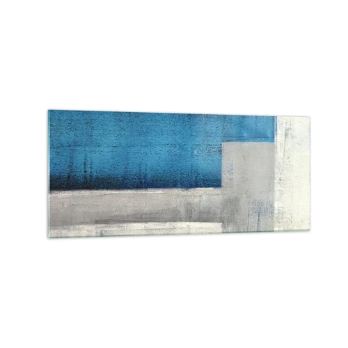 Glass picture - Poetic Composition of Blue and Grey - 120x50 cm