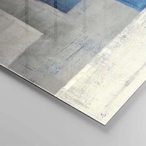 Glass picture - Poetic Composition of Blue and Grey - 120x50 cm