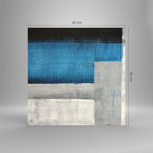 Glass picture - Poetic Composition of Blue and Grey - 40x40 cm