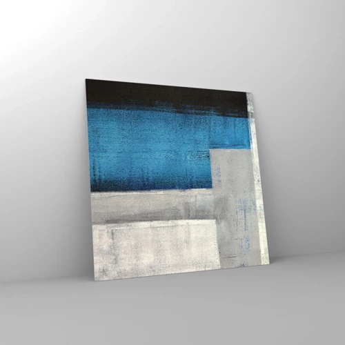 Glass picture - Poetic Composition of Blue and Grey - 60x60 cm