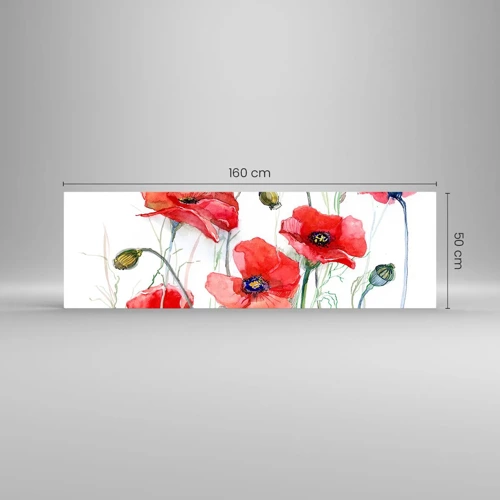 Glass picture - Polish Flowers - 160x50 cm