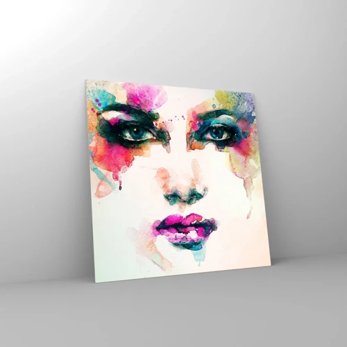 Glass picture - Portrait Painted by a Rainbow - 30x30 cm