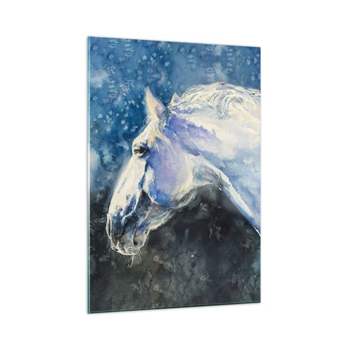 Glass picture - Portrait in Blue Light - 50x70 cm