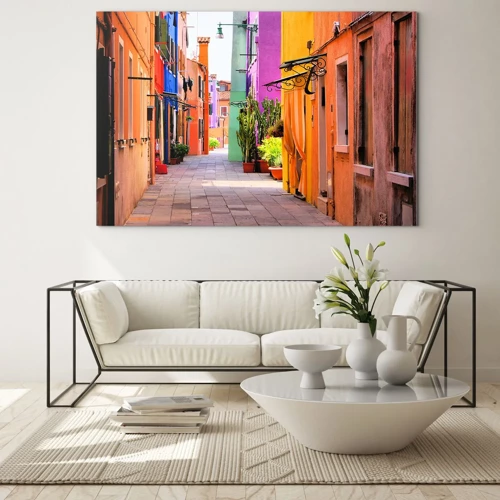 Glass picture - Rainbow Alley - 70x50 cm