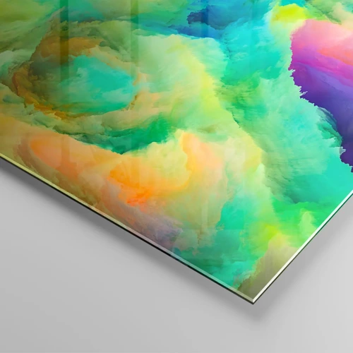 Glass picture - Rainbow Fluff - 30x30 cm
