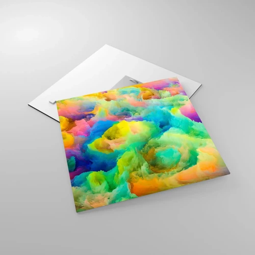 Glass picture - Rainbow Fluff - 40x40 cm