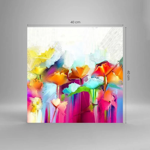 Glass picture - Rainbow Has Bloomed - 40x40 cm