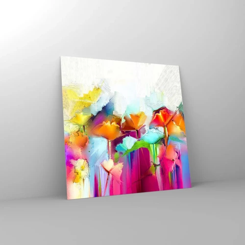 Glass picture - Rainbow Has Bloomed - 40x40 cm