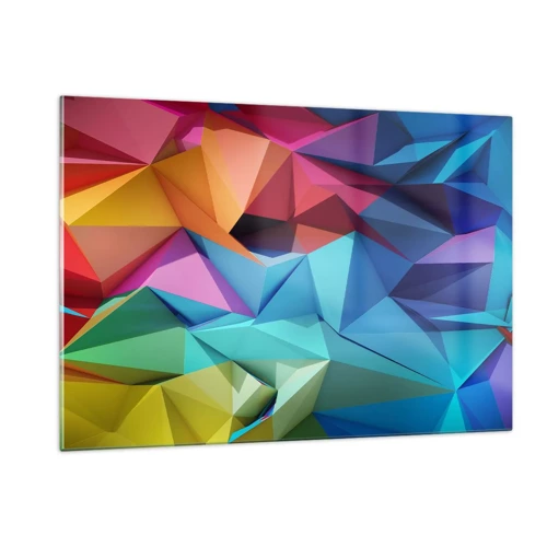 Glass picture - Rainbow Origami - 120x80 cm